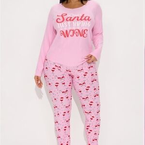 NEW Santa Wine Pajama Set